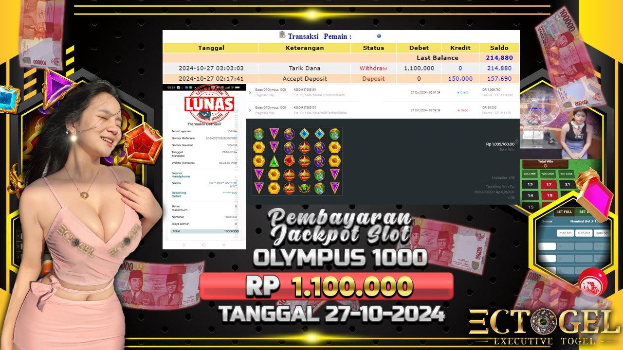 BUKTI JACKPOT SLOT GATES OF OLYMPUS 1000 TERPERCAYA DI INDONESIA TGL 27-10-2024