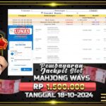 BUKTI JACKPOT SLOT MAHJONG WAYS TERPERCAYA DI INDONESIA TGL 18-10-2024