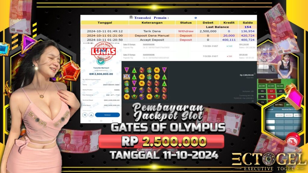 BUKTI JACKPOT SLOT GATES OF OLYMPUS TERPERCAYA DI INDONESIA TGL 11-10-2024