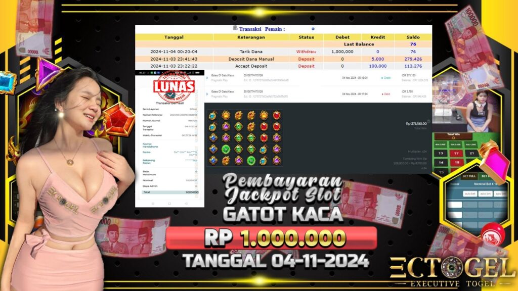 BUKTI JACKPOT SLOT GATES OF GATOT KACA TERPERCAYA DI INDONESIA TGL 04-11-2024