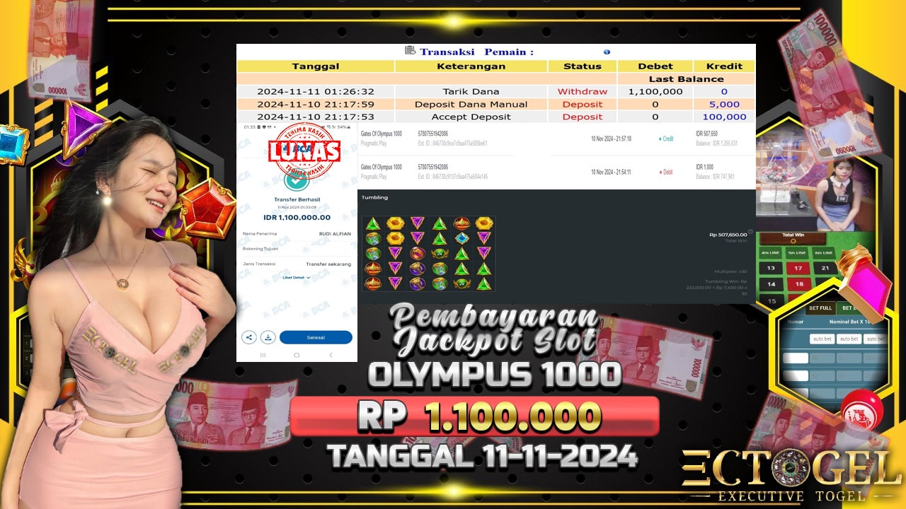 BUKTI JACKPOT SLOT GATES OF OLYMPUS 1000 TERPERCAYA DI INDONESIA TGL 11-11-2024